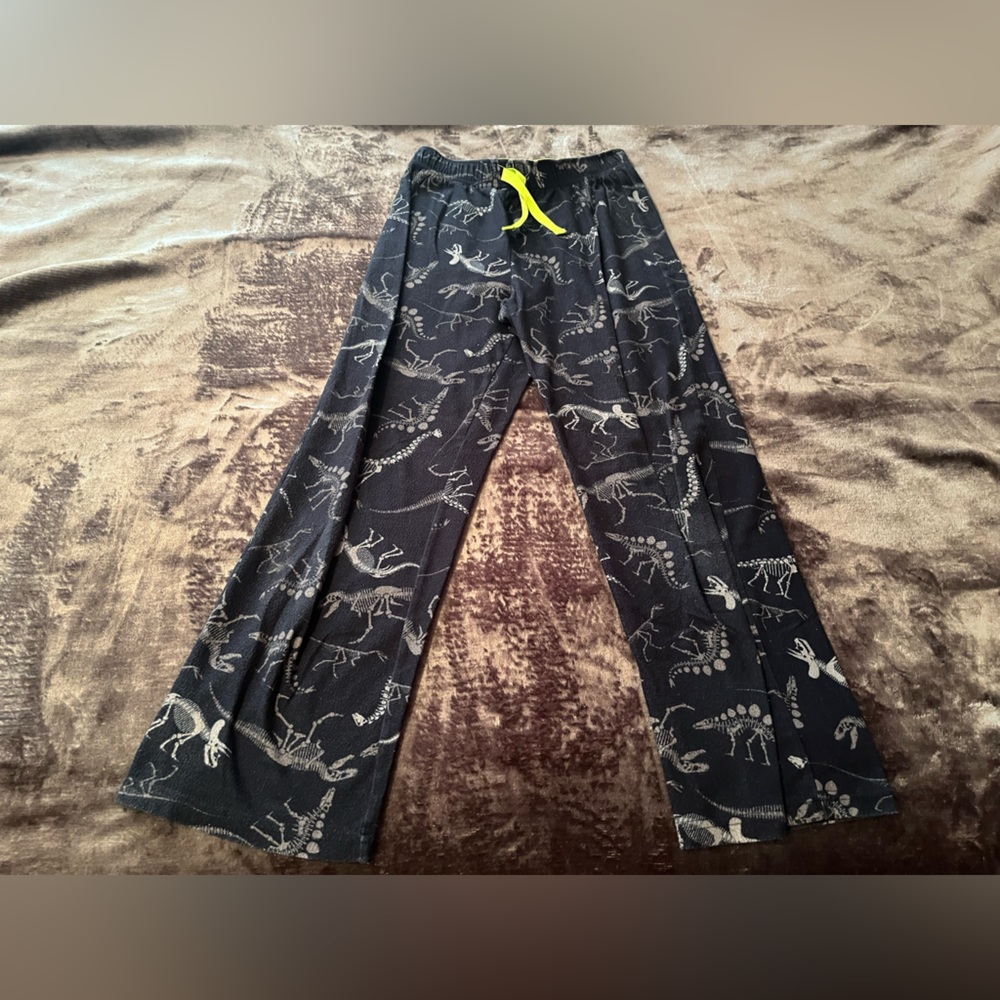 Arizona Jean Company 100% Polyester Blue Green Dinosaur Pajama Pants Size M boy